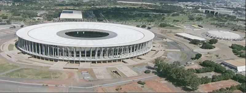Imagem aérea do estádio Mané Garrincha em Brasília
