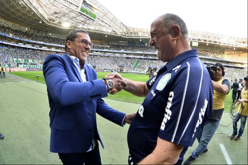 Luxemburgo e Felipão estão entre os mais vitoriosos da história do Palmeiras — Foto: Marcos Ribolli