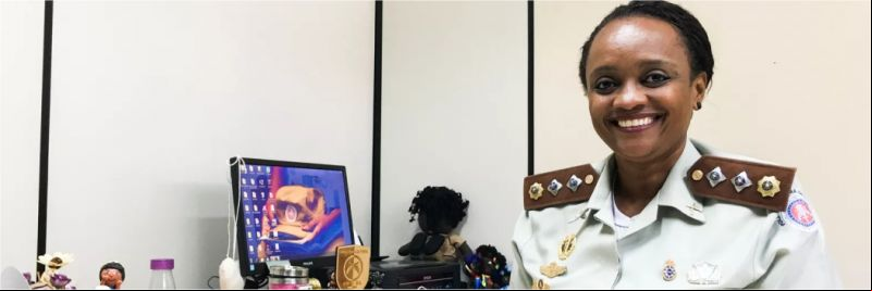 Major Denice Santiago, responsável pela Ronda Maria da Penha, fala sobre o que é ser negra na Bahia. — Foto: Danutta Rodrigues/G1